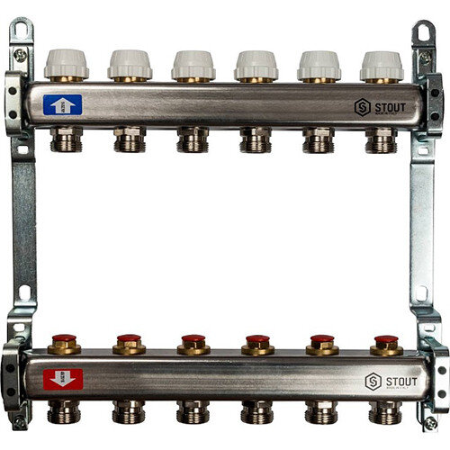 Коллектор STOUT без расходомеров 6 выходов