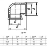 Угольник 90 градусов VALFEX VF.090 ВР 1 1/2" Ду 40 Ру 40 никелированный латунный 2