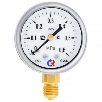 Манометр РОСМА ТМ-220Р.00 (0...0,4 МПа) Дкорп=50мм кл. 2,5 G1/4" виброустойчивый (готовый к гидрозаполнению) радиальный УТ-00051445