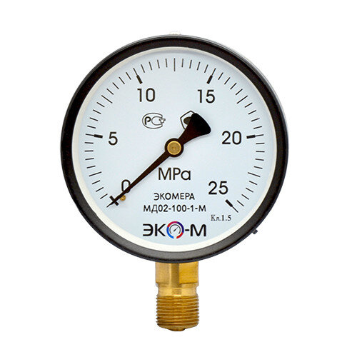 Манометр ЭКОМЕРА МД02 Ду 100 мм Ру 0-25 МПа М20*1,5 общетехнический (исп.2)