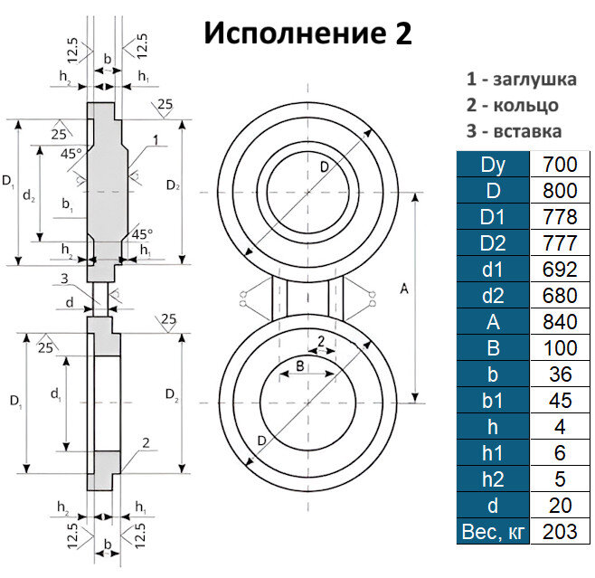 Заглушка 2-700-1,6 АТК 26-18-5-93 поворотная стальная Ду700 Ру16