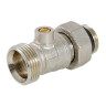 Кран радиаторный Valtec VT.345R 1/2" x 3/4" (евроконус) PN 10 для нижнего подключения прямой, в комплекте с адаптерами 4