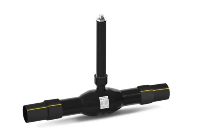 Кран шаровой газовый TEMPER 58245125 стандартнопроходной под приварку DN 125 PN 25 с переходом на ПЭ патрубки
