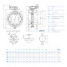 Затвор DENDOR 023F DN 800 PN 16 поворотный дисковый c двумя эксцентриситетами фланцевый чугунный с редуктором 2