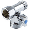 Кран шаровой латунный для бытовых приборов Aquasfera 1040 DN 15/20 PN 10 резьба - 1/2''x3/4''x1/2'', покрытие - хром, неполнопроходной резьбовой НР-НР-ВР, маховик хромированный, 1040-01 1