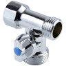 Кран шаровой латунный для бытовых приборов Aquasfera 1040 DN 15/20 PN 10 резьба - 1/2''x3/4''x1/2'', покрытие - хром, неполнопроходной резьбовой НР-НР-ВР, маховик хромированный, 1040-01 3