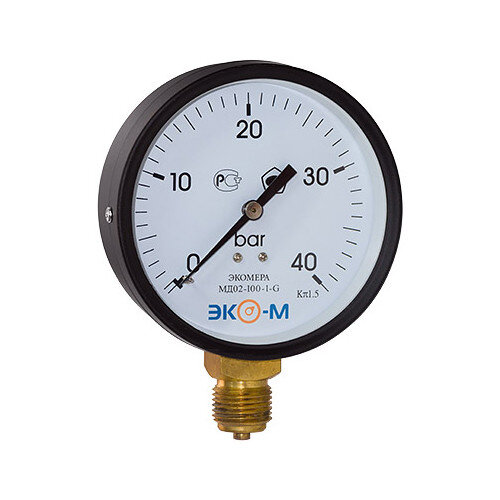 Манометр ЭКОМЕРА МД02 Ду 100 мм Ру 0-40 бар 1/2'' общетехнический