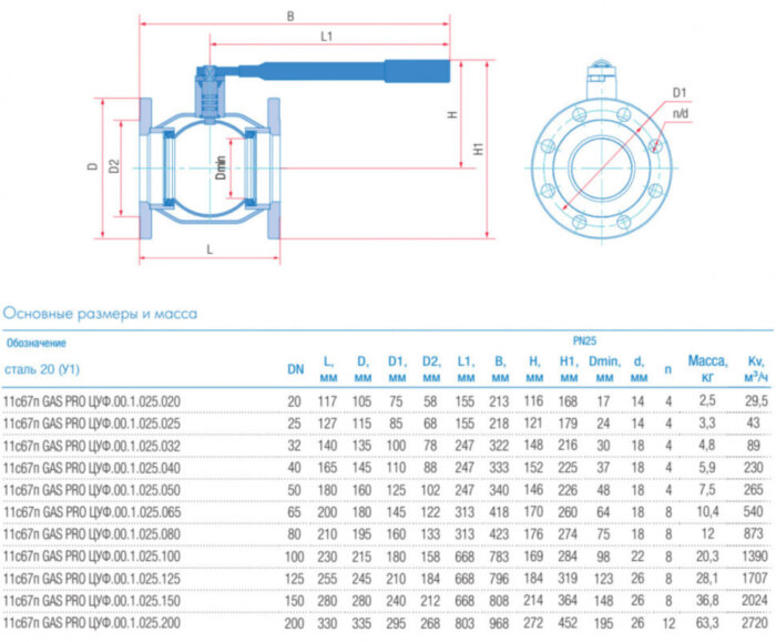 Кран шаровой укороченный Маршал 11с67п GAS PRO ЦУФ.00.1 DN 200 PN 25 фланцевый под задвижку