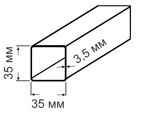 Труба 35х35х3,5 ст20 ГОСТ 13663-86 квадратная стальная профильная 2