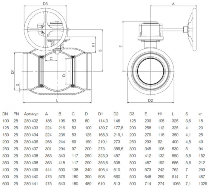 Кран шаровой NAVAL 280498 DN 350 PN 25 стальной стандартнопроходный под приварку для газа с редуктором