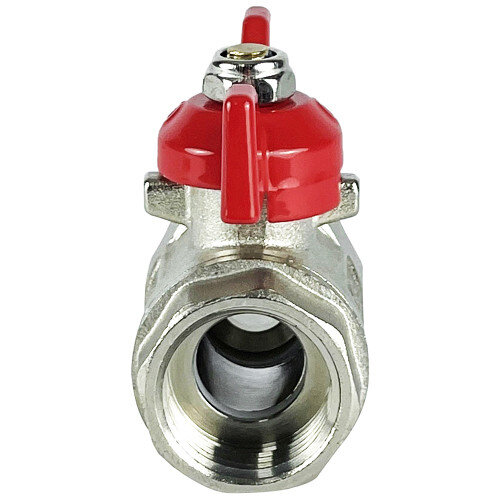 Кран шаровой обжимной VALFEX VF.342.NB Ду 16 ВР 1/2" Ру 25 никелированный латунный, ручка-бабочка