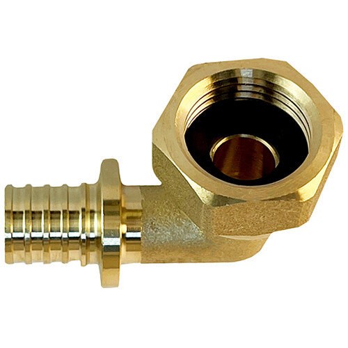 Угольник надвижной VALFEX VF.455.AF 3/4" Ду 20 Ру 16 с накидной гайкой, латунный