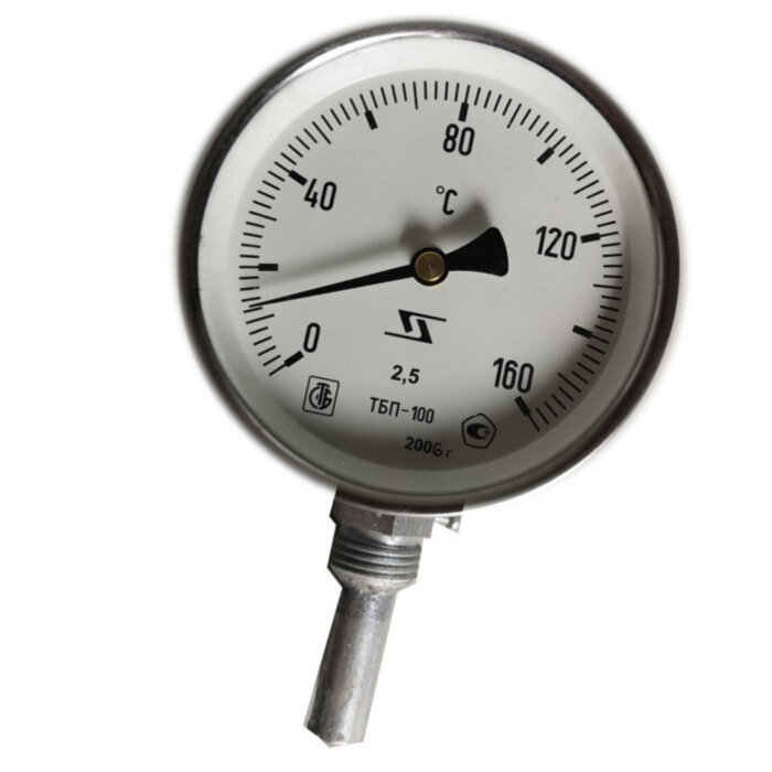 Термометр биметаллический радиальный Дк100 L100мм G1/2" 160С ТБП-Р ЗАВОД ТЕПЛОТЕХНИЧЕСКИХ ПРИБОРОВ