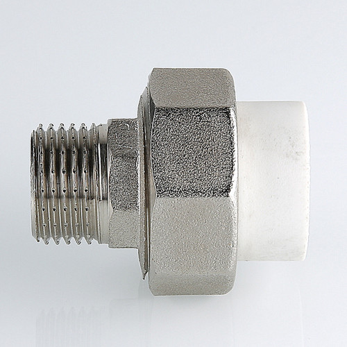 Соединение разъёмное VALTEC VTp.761 НР 1" DN 32x25 PN 25 с накидной гайкой комбинированное полипропиленовое 3