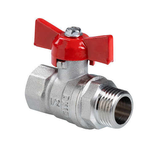 Шаровой кран VALTEC СТАНДАРТ 3/4" Ду20 Ру40 никелированный c внутренней–наружной резьбой VT.123.N.05 1