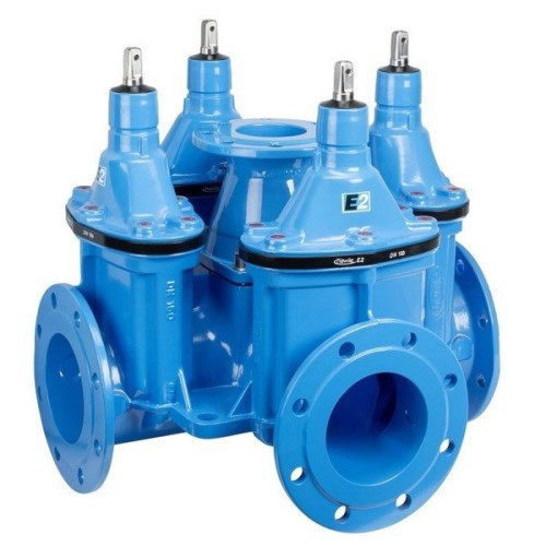 Задвижка HAWLE 4410E2 DN 150/3 PN 16 фланцевая клиновая чугунная с обрезиненным клином типа Комби-IV с пожарной подставкой 1