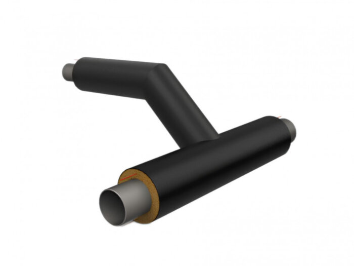 Тройниковое ответвление 273х9,0/450-133х5,0/250 стальное в изоляции ППУ-ПЭ