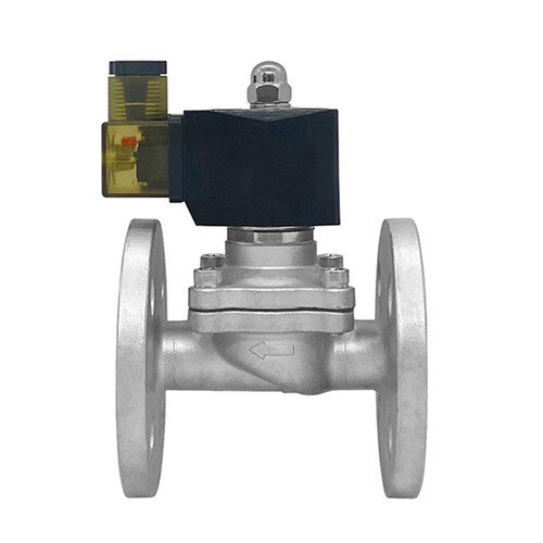 Клапан электромагнитный (соленоидный) двухходовой Росма СК-12-15-ФЛ-НЕРЖ-В Ду 15, F1/2", фланцевый, прямого действия, нормально закрытый, 24В, нержавеющая сталь, мембрана Viton, УТ-00055928