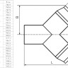 Крестовина 560х450 мм SDR13,6 45° ПЭ100 неравнопроходная сварная сегментная ПНД 2