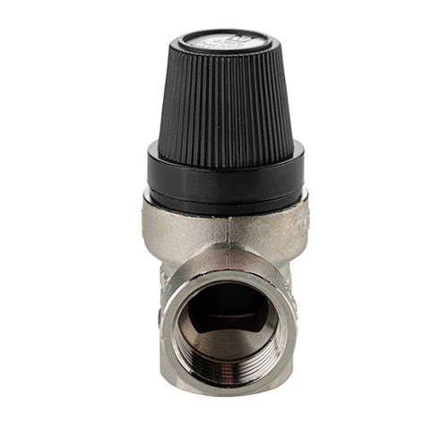 Клапан предохранительный VALTEC VT.0490.N.0415 1/2" DN 15 PN 10 пружинный с фиксированной настройкой 0,15 МПа, латунный с никелевым покрытием 4
