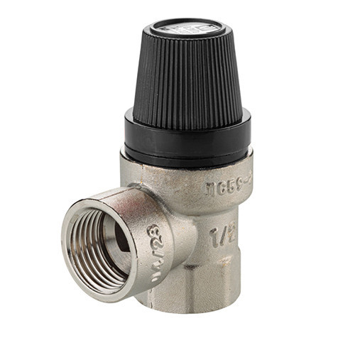Клапан предохранительный VALTEC VT.0490.N.0415 1/2" DN 15 PN 10 пружинный с фиксированной настройкой 0,15 МПа, латунный с никелевым покрытием 5
