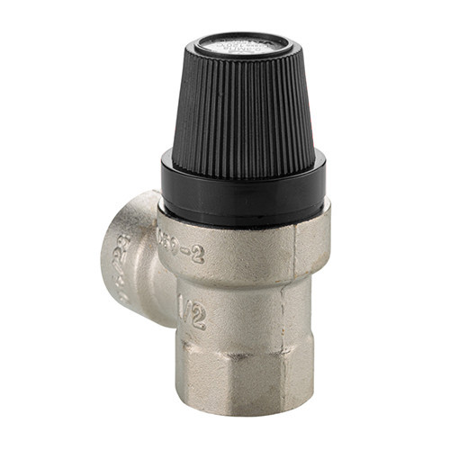 Клапан предохранительный VALTEC VT.0490.N.0415 1/2" DN 15 PN 10 пружинный с фиксированной настройкой 0,15 МПа, латунный с никелевым покрытием 7