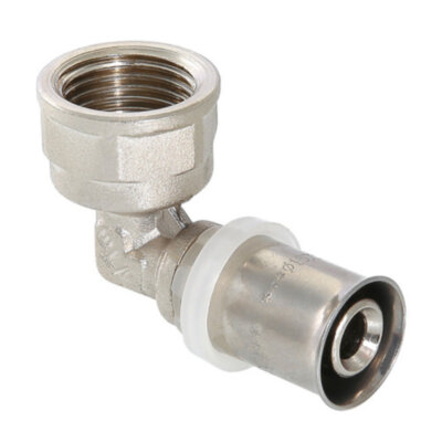 Угольник 90 градусов VALTEC VTm.252 ВР 3/4" DN 16x20 PN 10 латунный никелированный