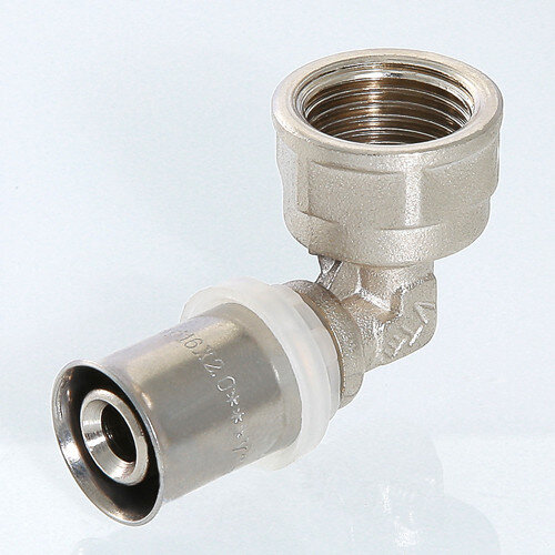 Угольник 90 градусов VALTEC VTm.252 ВР 3/4" DN 16x20 PN 10 латунный никелированный