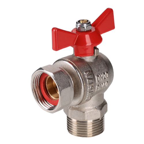 Кран шаровой VALTEC 3/4" Ду20 Ру40 угловой с накидной гайкой и наружной резьбой (короткий) VT.267.NS.0505