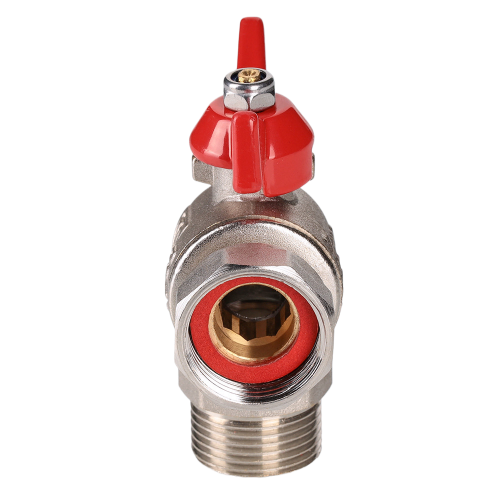 Кран шаровой VALTEC 3/4" Ду20 Ру40 угловой с накидной гайкой и наружной резьбой (короткий) VT.267.NS.0505