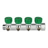 Коллектор распределительный FAR FK 3824 4 отвода ВР-НР 3/4"х1/2" DN 20 PN 16 с регулирующими клапанами 2