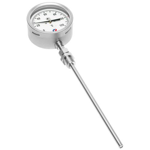 Термометр РОСМА БТ-52.220-150-ПН Дкорп=100мм 10 МПа кл. 1,5 G1/2" Траб = 0...+120°C биметаллический коррозионностойкий с перемещаемой наружной резьбой 00000035936