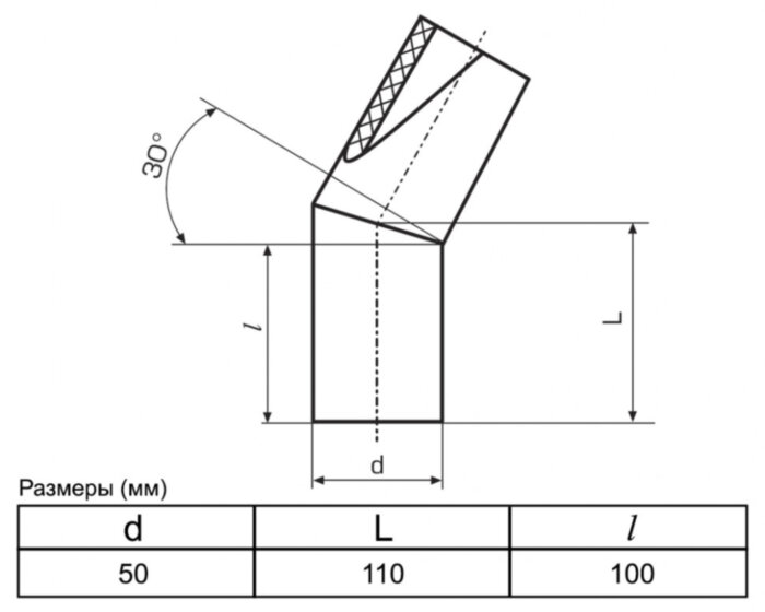 Отвод 50 мм SDR11 30° ПЭ100 сварной сегментный ПНД
