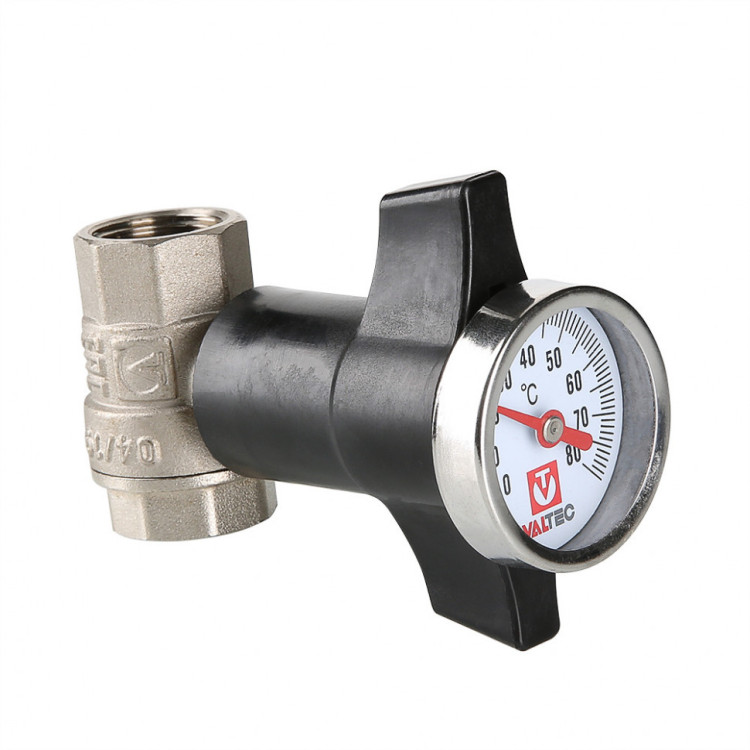 Кран шаровой VALTEC 3/4" Ду20 Ру40 c термометром VT.808.N.05 1