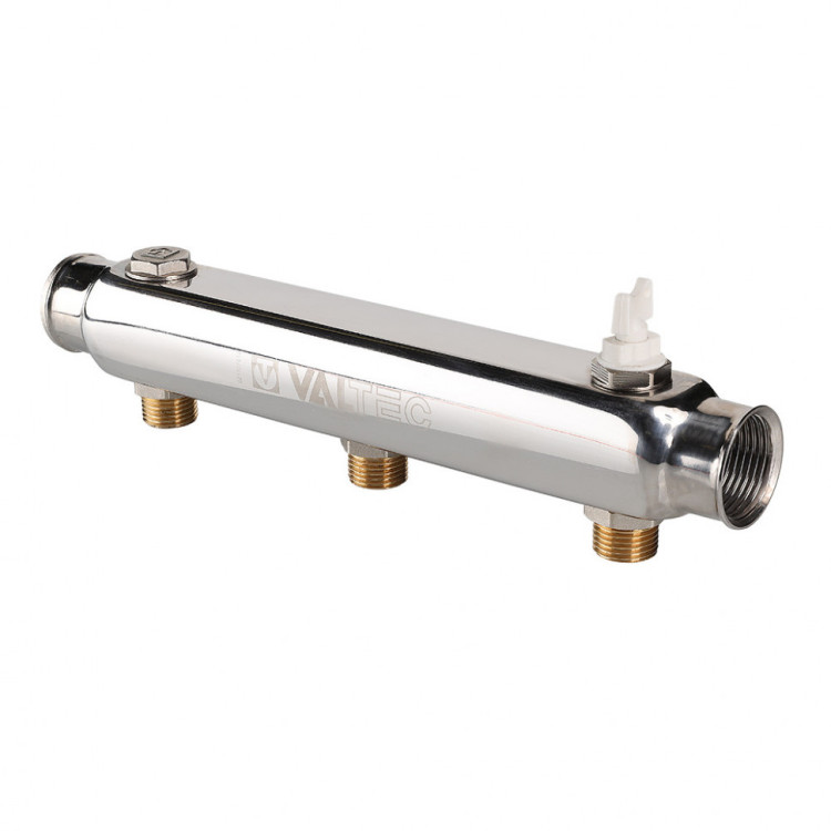 Коллектор распределительный VALTEC VTc.510.SS.060405 5 отводов ВР-НР 1"x1/2" DN 25 мм 5 без регулировки