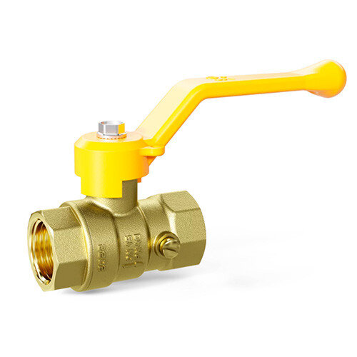 Кран шаровой латунный LD Pride 44.15.В-В.2М.Р GAS Ду 15 Ру 16 резьба (ВР-ВР) 1/2", никелированный для манометра