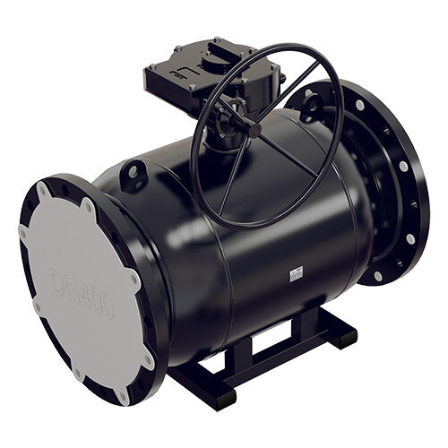 Кран шаровой ALSO КШ.Ф.500.25-01 Ду 500 Ру 25 с редуктором стандартнопроходный фланцевый