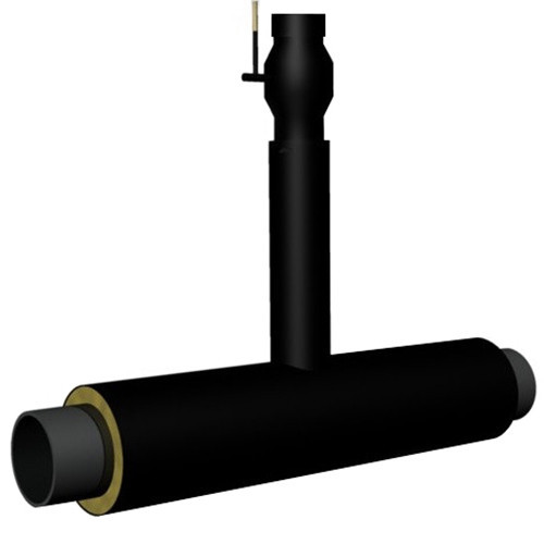 Тройник стальной с шаровым краном ст. 76х3,0-1-ППУ-ПЭ