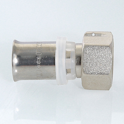 Переходник VALTEC VTm.222 ВР 1/2" DN 20x15 PN 10 с накидной гайкой латунный никелированный 3