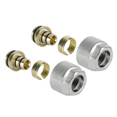 Евроконус коллекторный VALFEX VF.4420.1620 ВР 3/4" DN 20x16 PN 10 для металлополимерных труб латунный никелированный