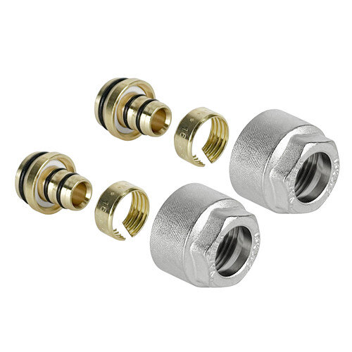 Евроконус коллекторный VALFEX VF.4420.1620 ВР 3/4" DN 20x16 PN 10 для металлополимерных труб латунный никелированный