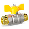 Кран шаровой латунный LD Pride 47.25.Н-Н.Б GAS Ду 25 Ру 40 резьба (НР-НР) 1", никелированный, неполнопроходный 1