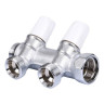 Коллектор распределительный Tiemme Maxima 1860026 2 отвода ВР-НР 3/4" DN 20 PN 10 с регулирующими клапанами модульный 1