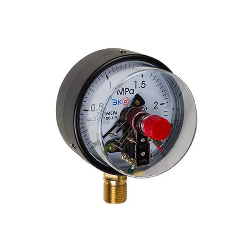 Манометр ЭКОМЕРА МД02(Э) Ду 100 мм Ру 0-2,5 МПа электроконтактный