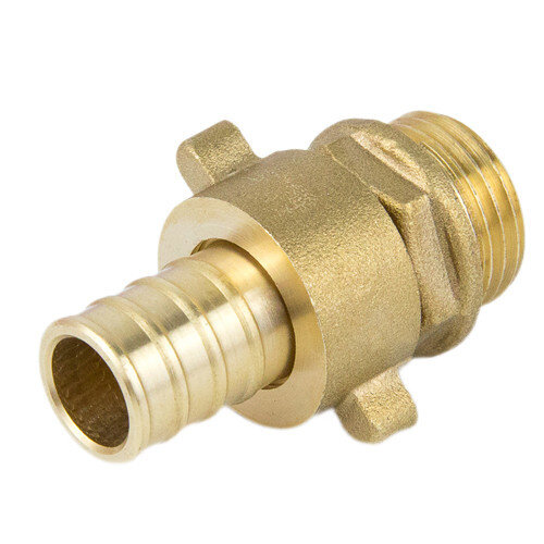 Переходник для шланга латунный Aquasfera 9104 DN 40x40 PN 25 резьба - 1 1/2''x40, разъемный, резьбовой НР-НР, 9104-06