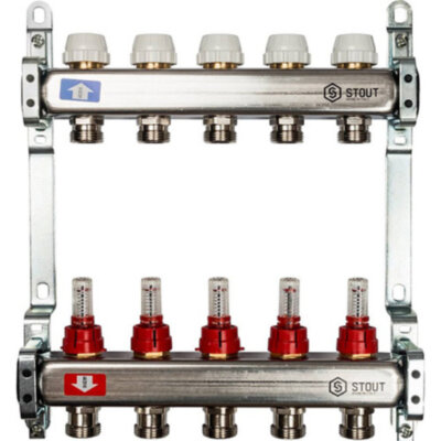 Коллектор STOUT с расходомерами 5 выходов