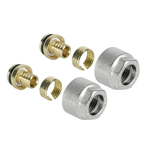 Евроконус коллекторный VALFEX VF.4410.1620 ВР 3/4" DN 20x16 PN 10 для пластиковых труб латунный никелированный