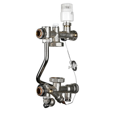 Узел насосно-смесительный VALTEC VT.TECHNOMIX.0.130 1" с термоголовкой без насоса