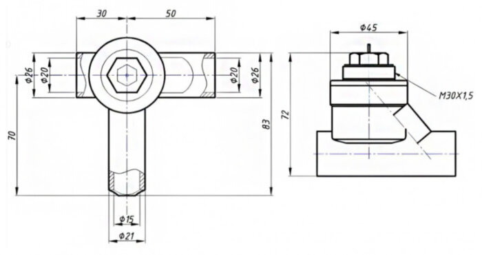 Клапан радиаторный Valtec VT.035 DN 20 PN 16 стальной под приварку левый