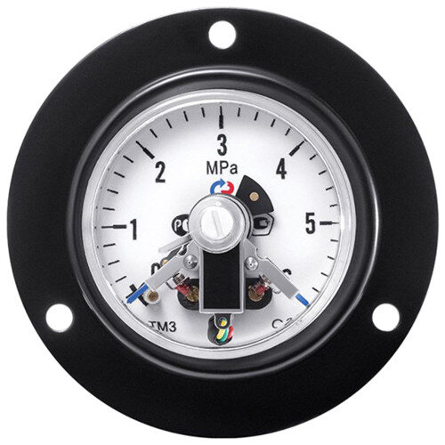 Вакуумметр РОСМА ТВ-310ТКП.05 (-0,1...0 МПа) Дкорп=63мм кл. 2,5 G1/4" общетехнический с ЭКП и передним фланцем, осевой 00000031987